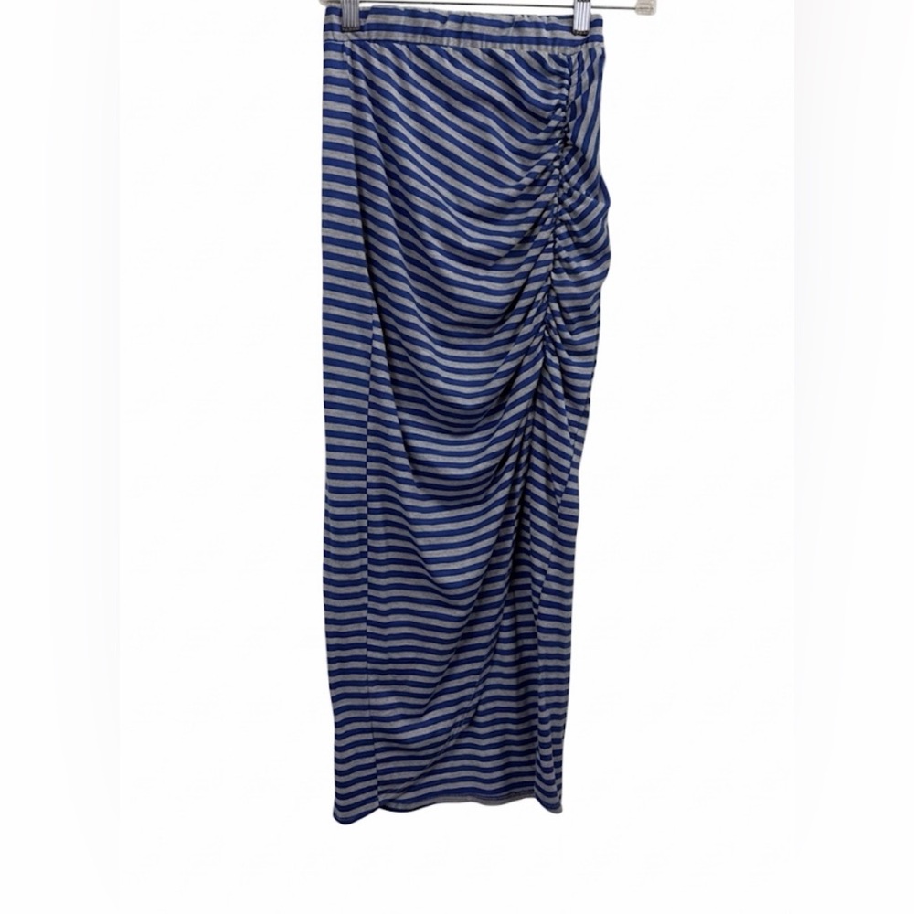 Charlotte Russe Striped Ruched Side Slit Maxi Skirt Small